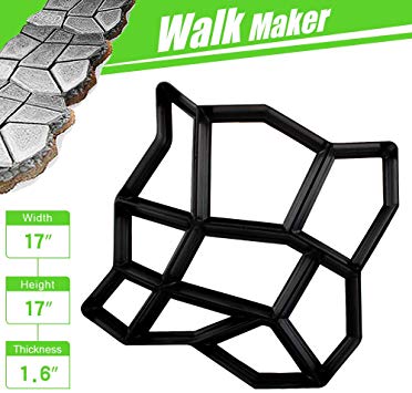 CJGQ 17"x17"x1.6" Walk Maker Reusable Concrete Path Maker Molds Pathmate Stone Moldings Stepping Stone Paver Yard Patio Lawn Garden DIY Walkway Pavement Paving Moulds (Irregular)