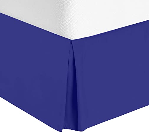 Nestl Bedding Bed Skirt - Soft Double Brushed Premium Microfiber Dust Ruffle - Luxury Pleated Dust Ruffle, Hotel Quality Sleek Modern Bed Skirt, Easy Fit with 14 in Tailored Drop, Queen, Royal Blue