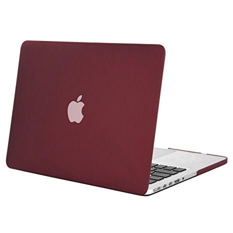 Mosiso Plastic Hard Case Cover for MacBook Pro 15 Inch with Retina Display No CD-ROM (Model: A1398), Marsala Red