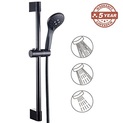 GAPPO Bathroom Shower System Kit - Include 3 Setting Model Handheld Showerhead, Stainless Steel Slide Bar Riser Rail Oil Rubbed Bronze