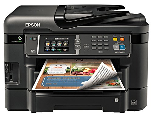 Epson Canada Workforce WF-3640 Wireless and Wi-Fi Direct All-in-One Color Inkjet Printer, Copier, Scanner, 2-Sided Auto Duplex, ADF, Fax