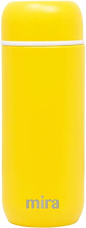 Mira 7 oz Insulated Small Thermos Flask | Kids Vacuum Insulated Water Bottle | Leak Proof & Spill Proof | Lemon Yellow