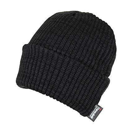 Classic Thinsulate Ribbed Cable Knit Beanie Hat- Warm Acrylic Cuff Winter Cap