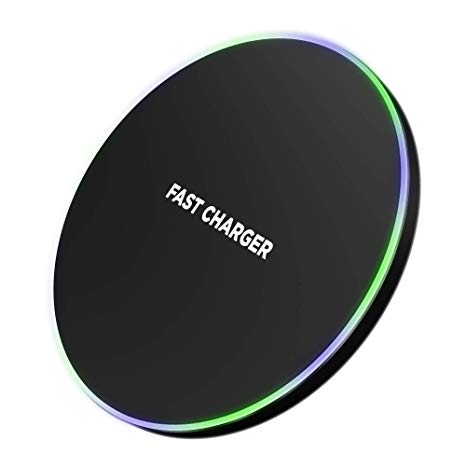Wireless Charger Fast QI Certified | Compatible with Samsung Galaxy S10 S9 S8 iPhone Xs Max XR XS X 8 Plus Models | No AC Adapter