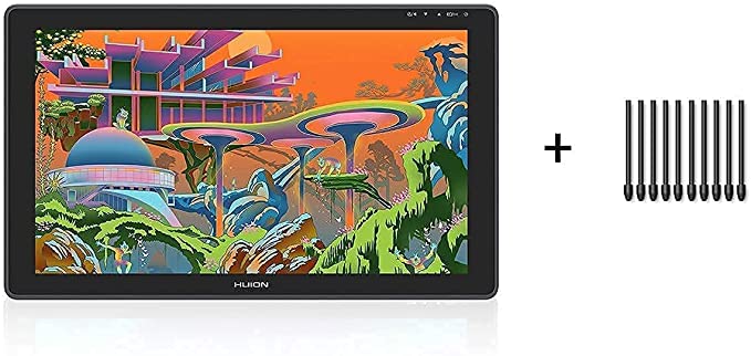 2020 HUION KAMVAS 22 Plus Graphics Drawing Tablet with Full-Laminated QD LCD Screen 140% s RGB Android Support Battery-Free Stylus 8192 Pen Pressure Tilt Adjustable Stand - 21.5inch