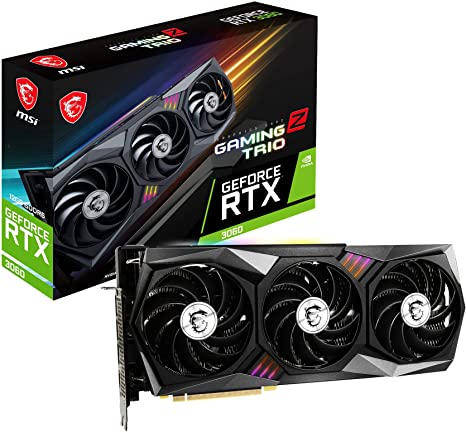 MSI GeForce RTX 3060 GAMING Z TRIO 12G Graphics Card '12GB GDDR6, 1867MHz, 3x DisplayPort, HDMI, TriFrozr Fan'