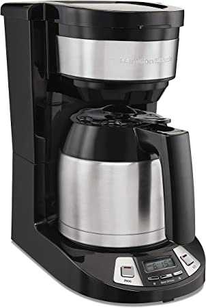 Hamilton Beach 8 Cup Programmable Coffee Maker with Thermal Carafe, Black (46240)