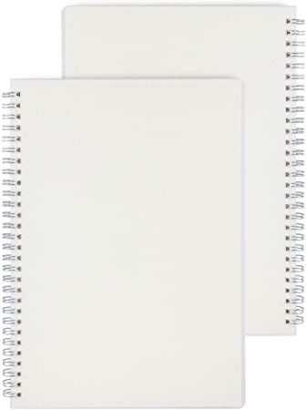 Miliko Transparent Hardcover Ruled/Dot Grid A5 Size Wirebound/Spiral Notebook-2 Per Pack (Dot Grid )