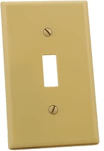 Leviton 86001 1-Gang Toggle Device Switch Wallplate, Standard Size, Thermoset, Device Mount, Ivory