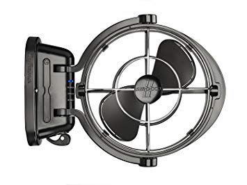 Caframo Sirocco II. Mounted Fan. 360 Airflow. Ultra Quiet, 12/24V Compatible. Black.