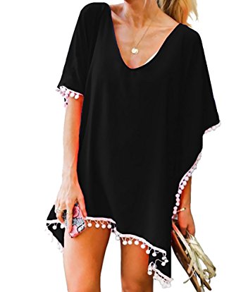 Oryer Womens Chiffon Tassel Beachwear Stylish Swimwear Bikini Swimsuit Cover up