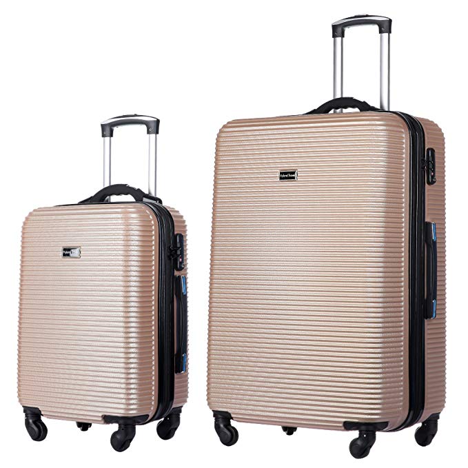 HyBrid Travel 2 PC Luggage Set Lightweight Hard Case Self Weighting Scale Suitecase 20in29in