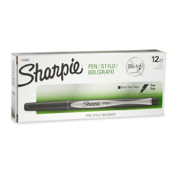 Sharpie Pens, Fine Point, Black, Box of 12