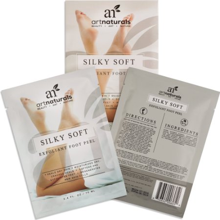 Art Naturals Silky Soft Deep Foot Peel Exfoliation Mask - 2 pairs 2.4 oz Each - Natural Lavender Scented  - Best Exfoliating, Hard & Dead Skin,  Calluses Peeling Mask for Feet - Get Baby Soft Feet