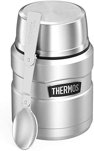 Thermos Stainless King 16 Ounce Food Jar with Folding Spoon, Stainless Steel Limited Edition