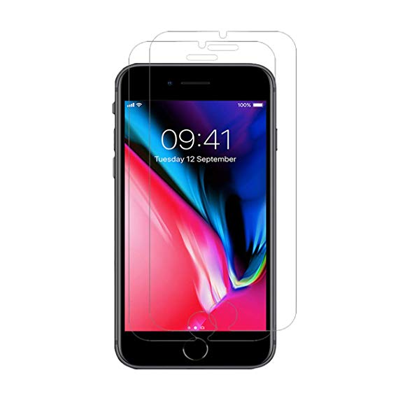 [2-Pack] iPhone 8 7 6 Plus Screen Protector,ChefzBest Tempered Glass Screen Protector with [9H Hardness][Easy Bubble-Free Installation][Anti-Scratch] Compatible with iPhone 8 7 6 Plus (Clear3)