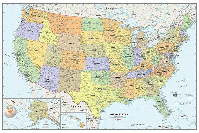 Usa Dry Erase Map Decal
