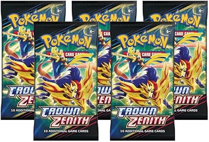 Pokemon Crown Zenith - 5 Booster Pack Bundle - 5 Sealed Booster Packs