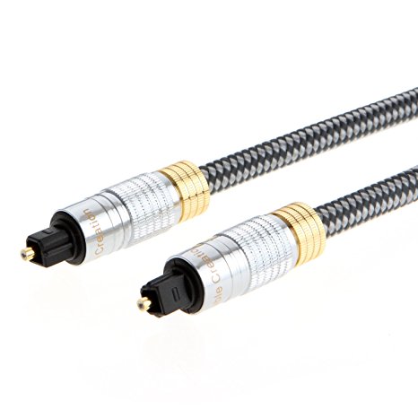 CableCreation (3 Feet) Toslink Optical Digital Audio Cable OD:6.0mm Metal Hood & Cotton Jacket