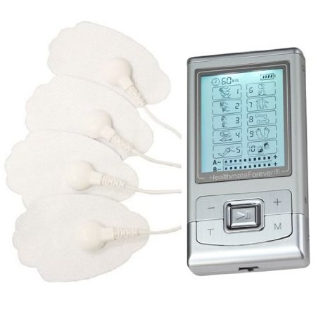 FDA cleared TENS unit NK10AB (Silver) HealthmateForever 10 modes 2in1 dual AB channels, portable full body handheld palm digital pain relief products impulse massager electronic pulse micro mini nano massagers for Electrotherapy Pain Management -- Pain Relief Therapy : Chosen by Sufferers of Tennis Elbow, Carpal Tunnel Syndrome, Arthritis, Bursitis, Tendonitis, Plantar Fasciitis, Sciatica, Back Pain, Fibromyalgia, Shin Splints, Neuropathy and other Inflammation Ailments. Lifetime Warranty