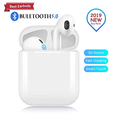 Bluetooth 5.0 Earbuds Wireless Earbuds Hi-Fi Sound Bluetooth Headphones with Mini Charging Case Fast Charging Earphones for iPhone Apple Airpods and Airpod 2 Sports Headphones