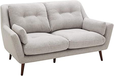 Amazon Brand – Rivet Brooker Down-Filled Mid-Century Love Seat, 65"W, Marble