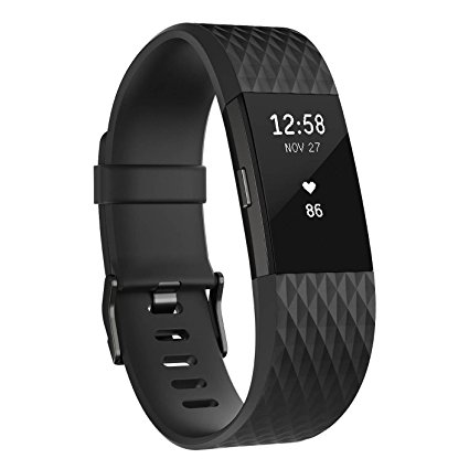 Fitbit Charge 2 Heart Rate   Fitness Wristband, Special Edition, Gunmetal, Small (International Version)