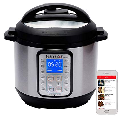 Instant Pot Smart WiFi 6 Quart Electric Pressure Cooker, Silver