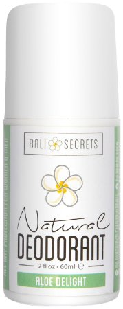 Bali Secrets Natural Deodorant - Organic & Vegan - Aloe Delight for Women & Men - All Day Fresh - No Baking Soda - No Parabens - No Aluminum Chlorohydrate - 2 fl.oz/60ml