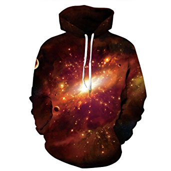 SAYM Unisex Galaxy Pockets 3d Pullover Hoodie Hooded Sweatshirts Hoodies