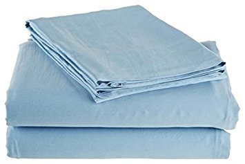 400-Thread-Count Egyptian Cotton Super Soft Extra Deep Pocket Sheet Set Full XL (Full Extra Long) Solid French Blue Fit Up to 10" inches Deep Pocket With Wholesale Price