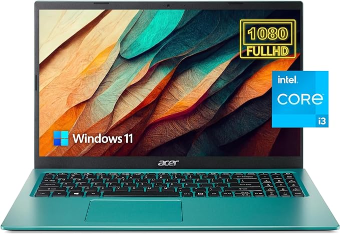 acer Aspire 3 Slim Essential Laptop, 15.6" Full HD Display, 20GB RAM, 1TB SSD Storage, Intel Core i3 Processor, HDMI, Long Battery Life, Windows 11, 1-Year Microsoft 365, Teal