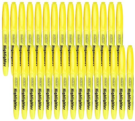 Yellow Highlighters, Shuttle Art 30 Pack Highlighters Bright Colors, Chisel Tip Dry-Quickly Non-Toxic Highlighter markers for Adults Kids Highlighting in Home School Office