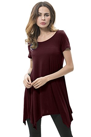 Solatin Womens Loose Fit Comfy Flattering Swing T Shirt Tunic Tops