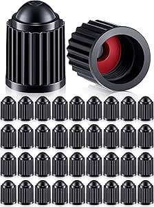 Nuanchu 500 Pack Valve Stem Caps Tire Caps Plastic Black Valve Tire Covers Tyre Valve Dust Caps for Cars, SUVs, Bike, Bicycle, Trucks, Motorcycles, Dust Proof, with O Rubber Ring