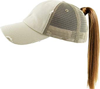 All Hat Ponytail Vintage Sports Glitter Messy High Bun Hat Ponycaps Adjustable Cotton and Mesh Trucker Baseball Cap