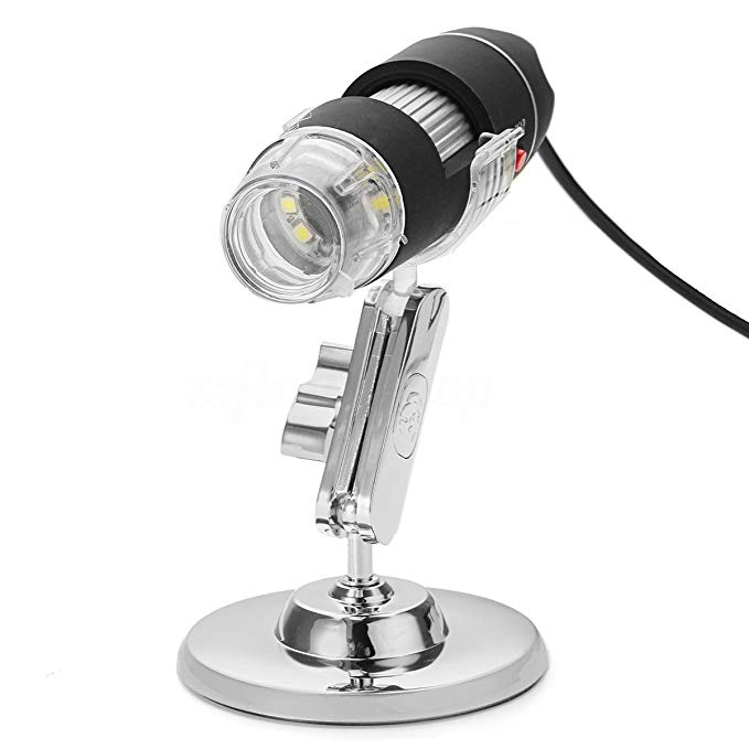 1600X/1000X 8 LED Portable USB2.0 Zoom Digital Mini Microscope Hand Held Endoscope Camera Magnifier   Stand (1600X)