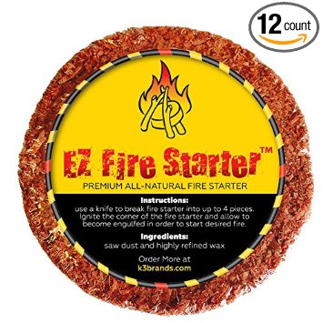 EZ Fire Starter All-Natural Chemical Free Fire Starters -Two Simple Ingredients Used to Create the Perfect Fire Every Time - Perfect for Fire Places Stoves Camp Fires Barbecues Camping & Survival Kits