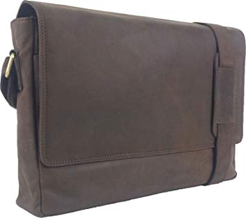 UNICORN Real Leather 16.4" laptop bag Messenger Brown #9F