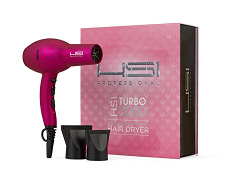 HSI Professional Hair Dryer D-5000 with Turbo Ionic and Infrared technology, Pink