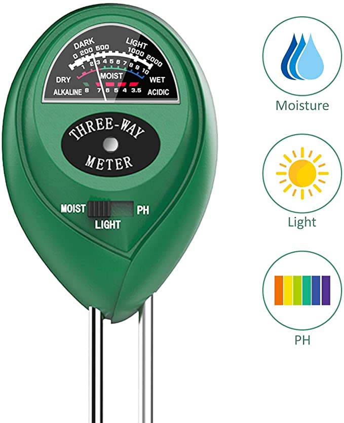 Dr.meter Soil PH Meter, S30 Plus Soil Moisture, pH Tester Gardening Tool Tester Kits, Garden Farm Lawn Planter, Indoor Outdoor Use