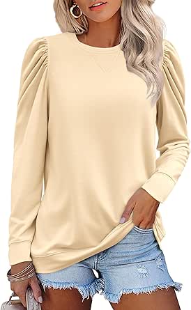 Zeagoo Tunic Tops for Women Casual Crew Neck Pullover 2024 Fall Long Sleeve Shirts Lightweight Soft Relaxed Sweatshirt