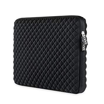 EWWE 3D Protective Laptop Sleeve Case Bag Briefcase Cover for 15-15.6 Inch ASUS ACER HP LENOVO DELL TOSHIBA SAMSUNG Chromebook Notebook, Diamond Foam Splash & Shock Resistant with Inner Pocket, Black