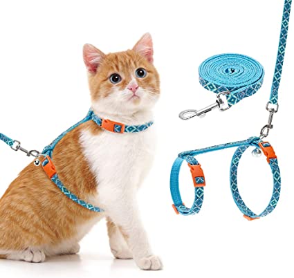 EXPAWLORER Cat Harness and Leash Set - Ethnic Style Escape Proof Harness for Kitty Outdoor Walking