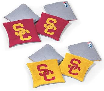 NCAA College Dual Sided Bean Bags by Wild Sports, 8 Count, Premium Toss Bags for Cornhole Set - Great for Tailgates, Outdoors, Backyard