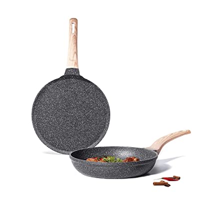 Carote Non Stick Induction Cookware Set, 2 Pcs Granite Pan Set (20cm Frying pan 24cm dosa tawa), Set Combo, Safe to Use, PFOA Free, 5 Layer