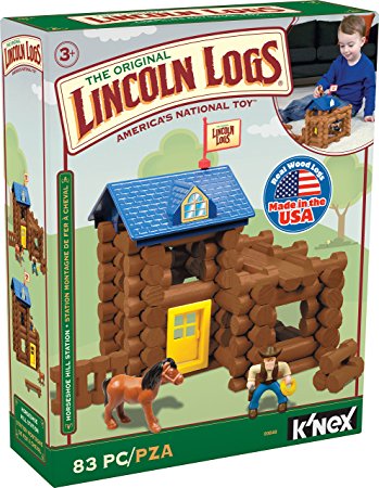 LINCOLN LOGS - Horseshoe Hill Station - 83 Pieces - Ages 3  Preschool  Education Toy