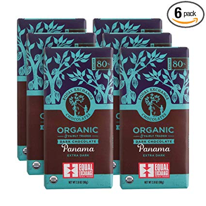 Equal Exchange Organic Panama Extra Dark Chocolate |  2.8 Ounce (Pack of 6)