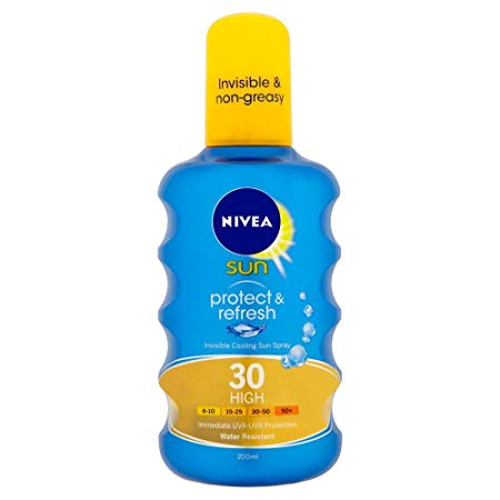 NIVEA SUN Cooling Suncream Spray SPF 30, Protect & Refresh, 200 ml