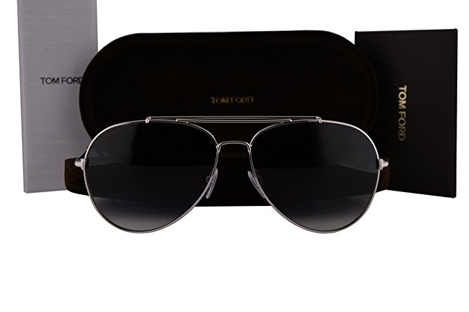 Tom Ford FT0497 Indiana Sunglasses Silver w/Gray Gradient Lens 18B TF497 58mm